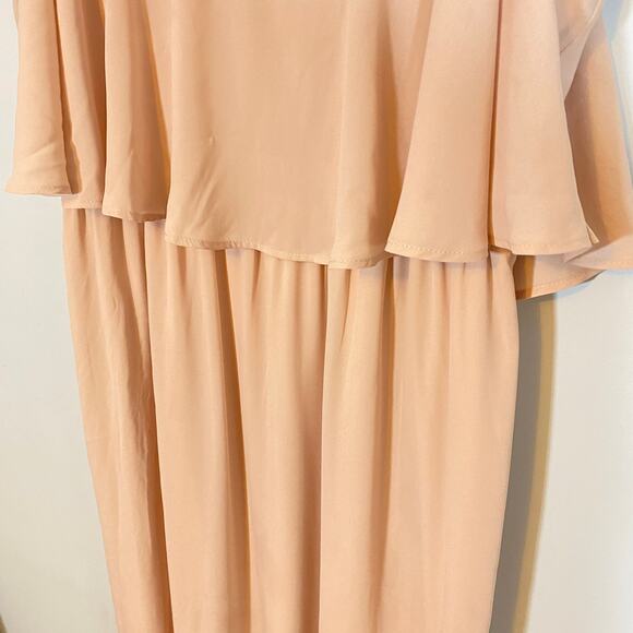 Show Me Your Mumu Caitlin Ruffle Maxi Dress Dusty Blush Crisp Light Pink Sz XXL - Picture 4 of 12